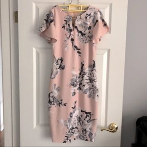 Calvin Klein Midi Floral Pink Dress